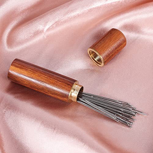 25Pcs Large Eye Sewing Needles, Stainless Steel Hand Knitting Needles, Sharp Tapestry Needles,Yarn Sewing Needle, Embroidery Hand Needles With Wooden Needle Case For Crochet Projects (5 Sizes) #TOP2