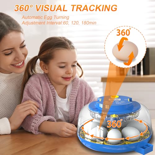 18 Egg Incubator with Automatic Egg Turning & Humidity Control, 360° Viewing, Dual Egg Trays,Incubators for Hatching Eggs, Chicken, Duck, Quail, Goose, Parrot (Home, Farm, Lab,Classroom Use) - Image 4