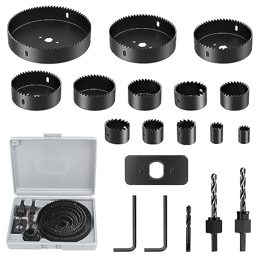 Lochsäge Set 17tlg Dosenbohrer Bohrkrone Lochkreissäge Lochbohrer HSS Bi-Metall