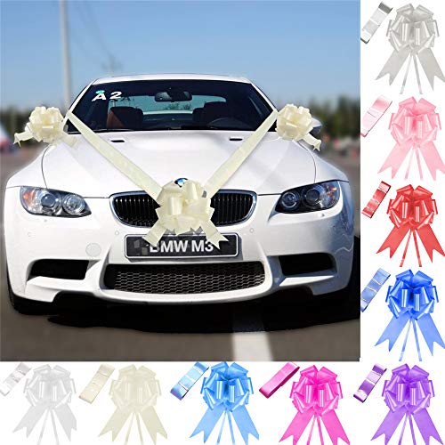 Time to Sparkle TtS 5 Nuds + 7M Ruban Mariage Voiture Kit Décoration Ribbon Emballage Cadeau, Ivoire