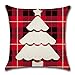 Produktbild JHBMX Weihnachten Kissen Kissen Silhouette Karierte Karierte Thema Hirsch Bär Weihnachtsbaum Kissen 45 * 45cm G