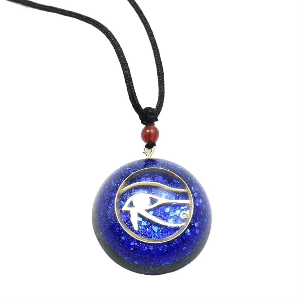Collier De Protection Orgone Eye of Horus,Pendentif Eye of Horus for Femmes Hommes,Bleu