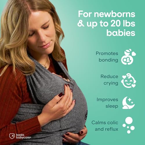 koala babycare baby carrier wrap easy to wear as a t-shirt - original baby carrier newborn to toddler - sling one size fits all - baby wraps carrier up to 22lbs