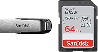 SanDisk Ultra Flair USB 3.0 16GB Flash Drive High Performance up to 130MB/S (SDCZ73-016G-G46) & 64GB Ultra SDXC UHS-I Memory Card - 120MB/s, C10, U1, Full HD, SD Card - SDSDUN4-064G-GN6IN