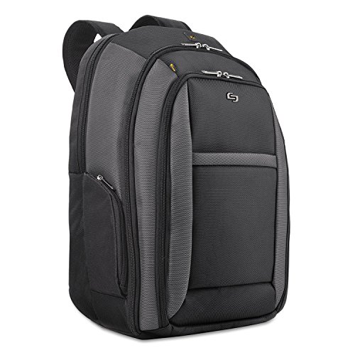 Solo New York Laptop Backpack for Women & Men -Carry On Bookbag for Travel & Work, Lightweight Bag, Removable Laptop Sleeve, Padded Straps, Fits 16" Computer - Metropolitan, Black & Grey4