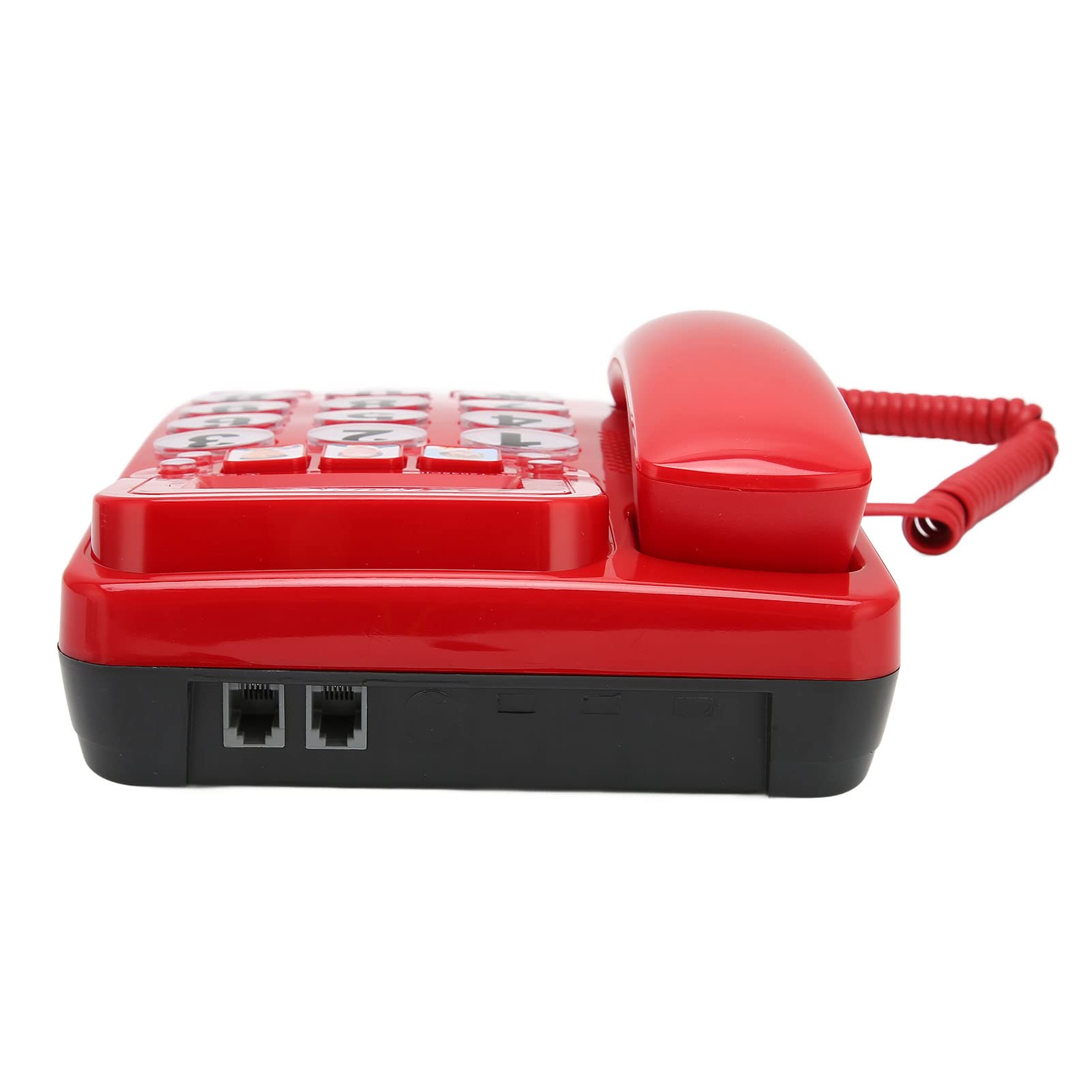 Zunate Telefono con Filo, Telefono Fisso a Pulsanti Grandi per Anziani, Composizione One-Touch per Bambini Non Vedenti Anziani, Telefono Interno a Doppia Porta per Casa, Hotel, Ufficio, Volume(Rosso)