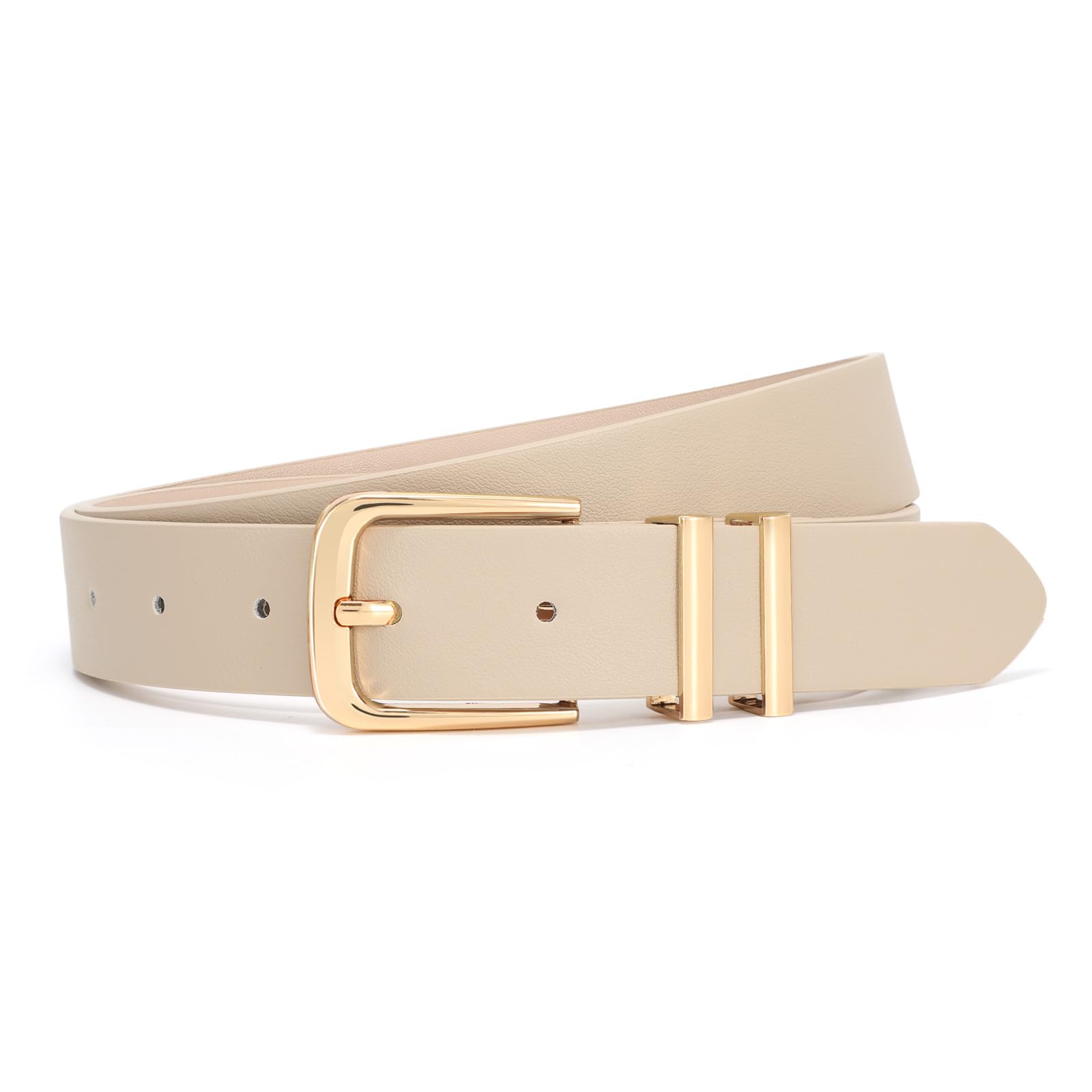 Cintura Donna In Pelle VONMELLI - Regolabile, Fibbia Dorata, 1cm Larghezza, Per Jeans E Abiti