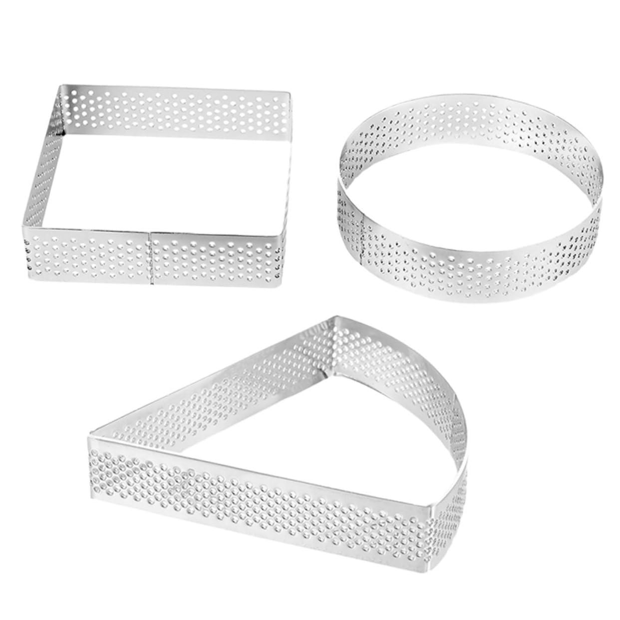 KICHOUSE 3pcs Baking Molds Square Round Triangle Cake Molds for Mousse Tart Dessert Making Baking Tools for Creative Cakes