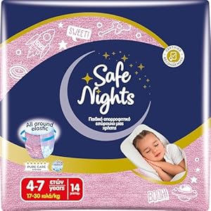 Babylino Safe Nights Girl, Höschen für die Nacht, für Mädchen von 4 bis 10 Jahren (20-35 kg), 14 Stück