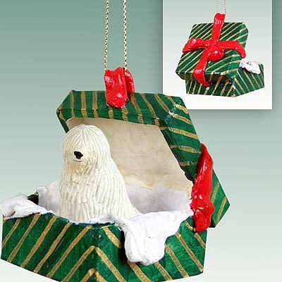 Conversation Concepts Komondor Gift Box Green Ornament