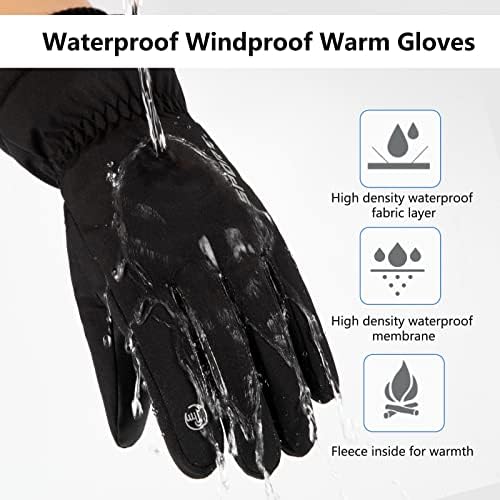 Waterproof Thermal Gloves for Slip Winter Touch Screen Ski Gloves Winter Gloves for Men and Women for Running, Cycling, Driving, Outdoor Sports 1 pair