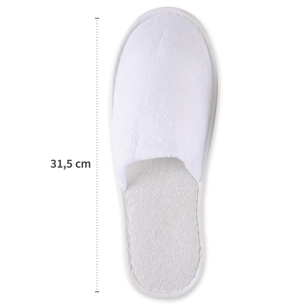 FRANZ MENSCH 200 Stück Hygonorm Slipper Classic, geschlossen | Polyester, Karton, weiß, Einheitsgröße, L: 28,5cm, B: 11cm, H: 1cm, Hotelslipper, Einweg-Hausschuhen, Gästeschuhe