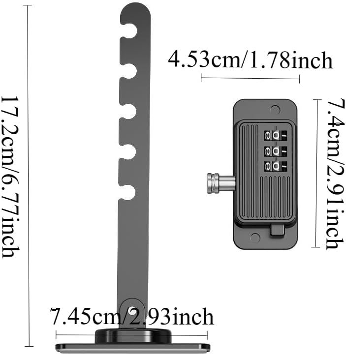 1 PCS Safety Window Lock, 5-Position Black Adjustable Password Window Restrictor, No Drill Sliding Door Security Lock for Home Apartment Office, Extended Length