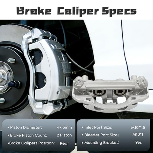 Image of Rear Disc Brake Caliper Assembly Calipers Set Compatible with Chevrolet Silverado 2500 3500 HD 2011-2019, Suburban 2016-2019, for GMC Sierra 2500 3500 HD 2011-2019, Replace 18-B5306 18-B5307