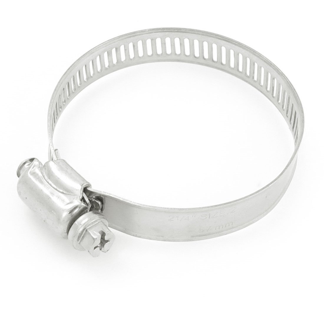 Aexit Silver Tone Clamps Metallic 33mm to 57mm Pipes Hose Strap Clamps Clamp Clip