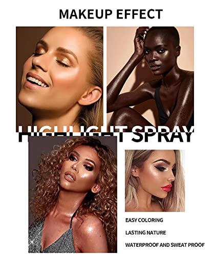 Body Shiny Glitter Spray, Silver Glitter Spray For Hair And Body, 2.1Fl.oz Spray Glitter Body Glitter For Women, Spray On Glitter Fine Glitter Body Shimmer Party Rave Festival Accessories (Gold) #TOP6