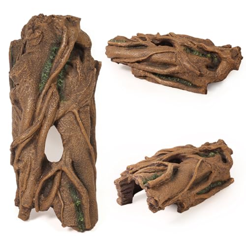 Image of Fish Tank Decorations XL 13.4 inch Large Bearded Dragon Tank Accessories Driftwood for Aquarium Natural Hollow Tree for Shrimp or Betta Fish Hideout Reptile Tank Accessories