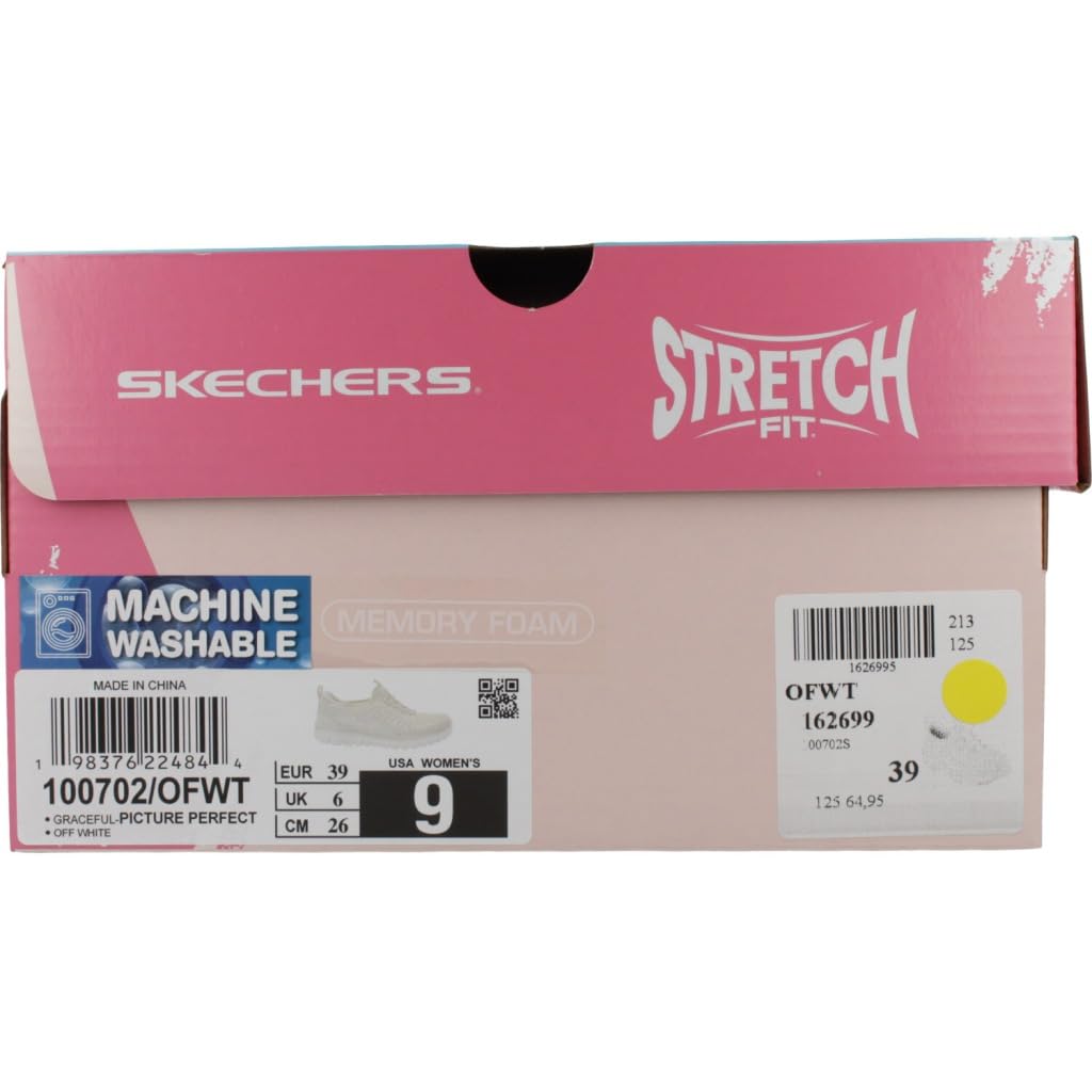 Skechers Graceful - Picture Mujer, Carbón, 39.5 EU