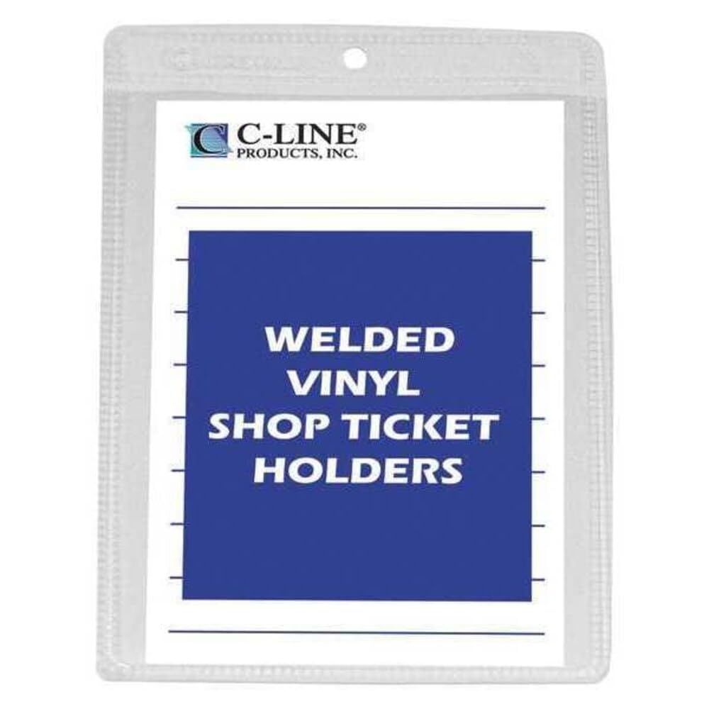 C-Line Vinyl Shop Ticket Holders, Both Sides Clear, 4 x 6 Inches, 50 per Box (80046)