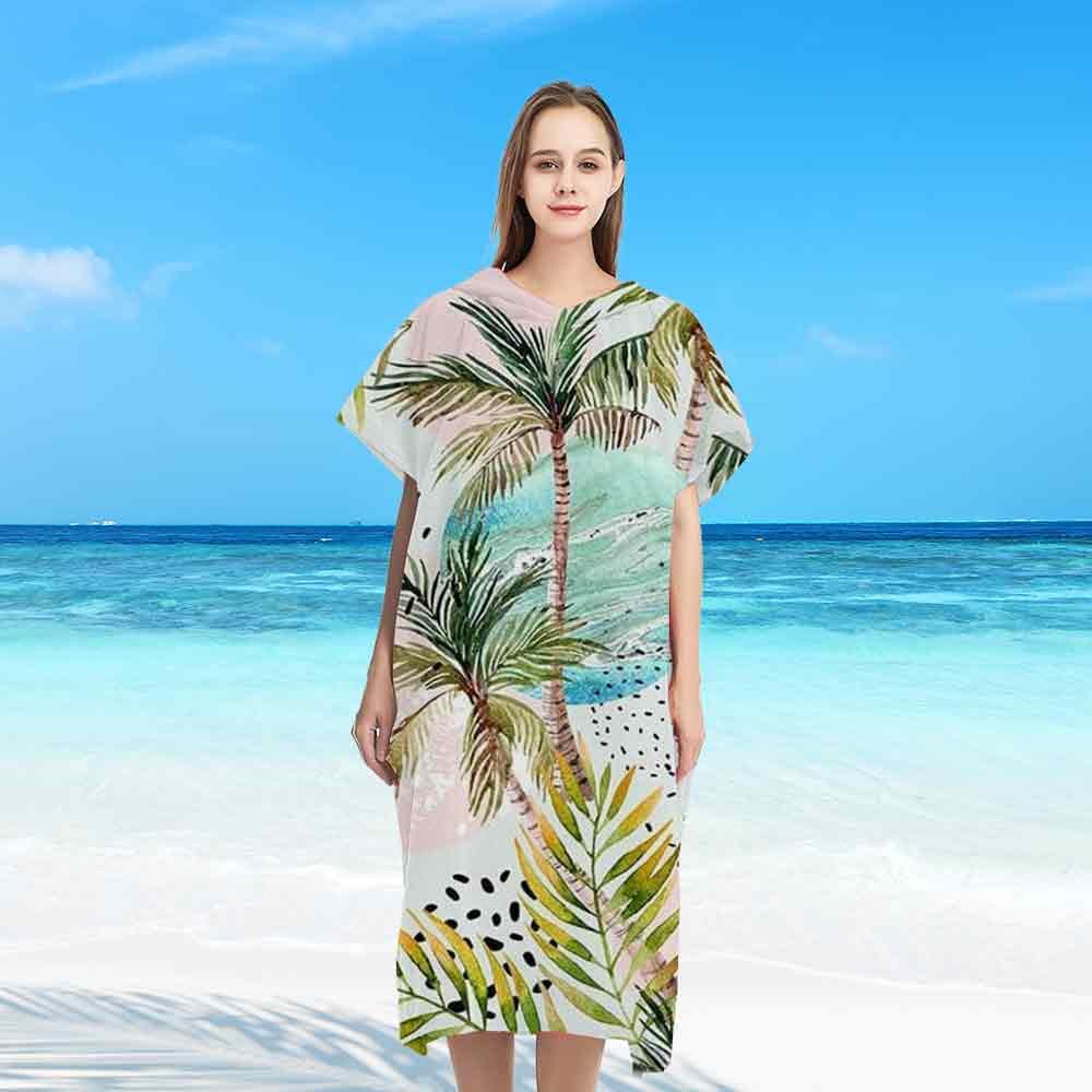 Poncho De Surf Lukery - Serviette Capuche Microfibre Rapide Séchage - Idéal Plage, Piscine, Sports Nautiques - Adulte & Enfant