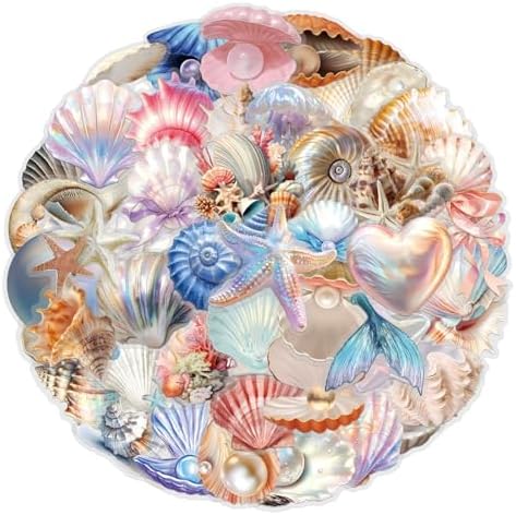 Amazon.com: 50 Packs Seashell Stickers Water Bottles Laptop Phone ...