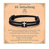 YIBONIKA Geschenke zum 16. Geburtstag für Jungen, Kreuz Armband als Geschenke für Teenager Jungen
