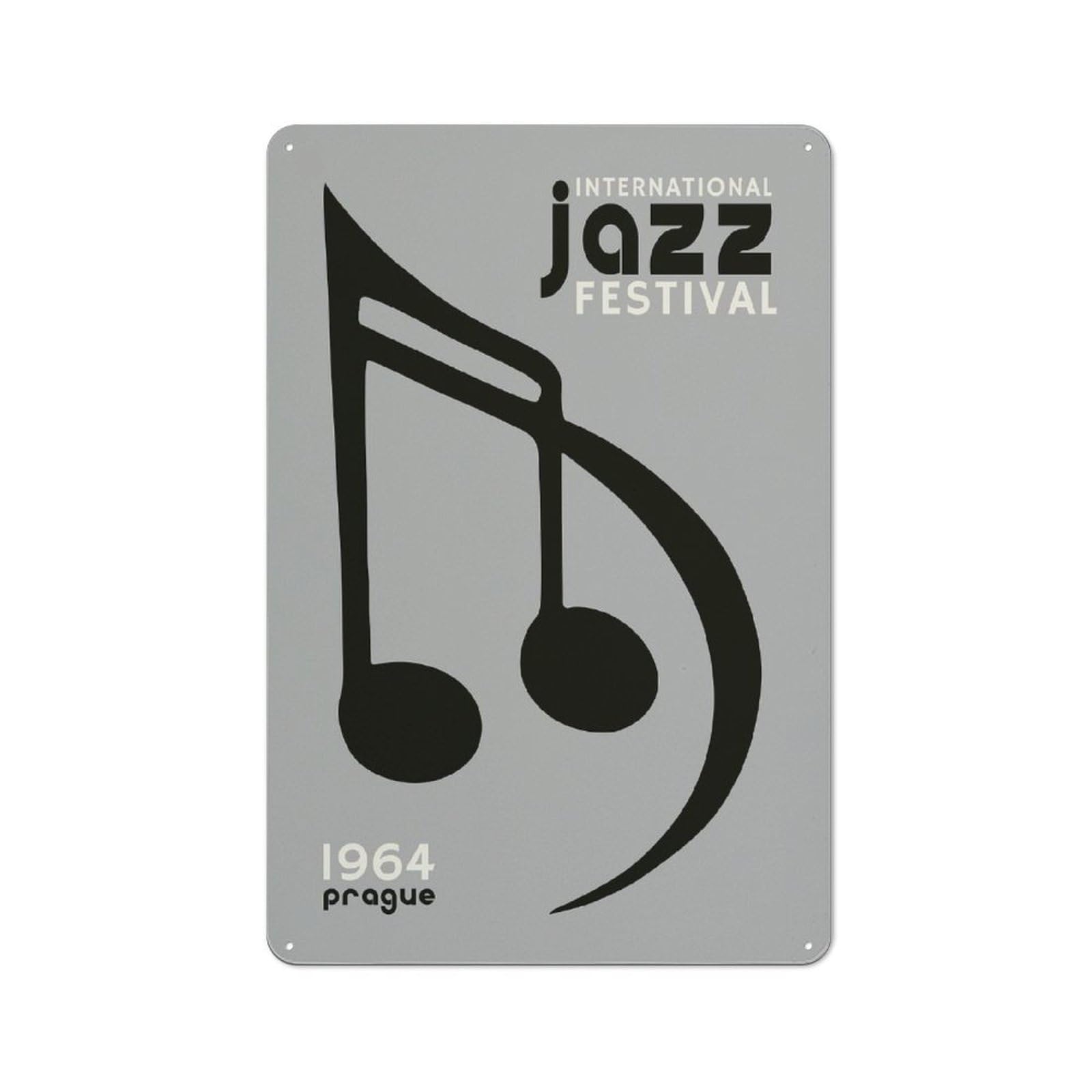 Junmoney Style-15 Prague Jazz Music Fest Farmhouse Metal Sign 30X20cm, Rustic Country Wall Plaque For Farmhouse Kitchen, Pantry Or Dining Area