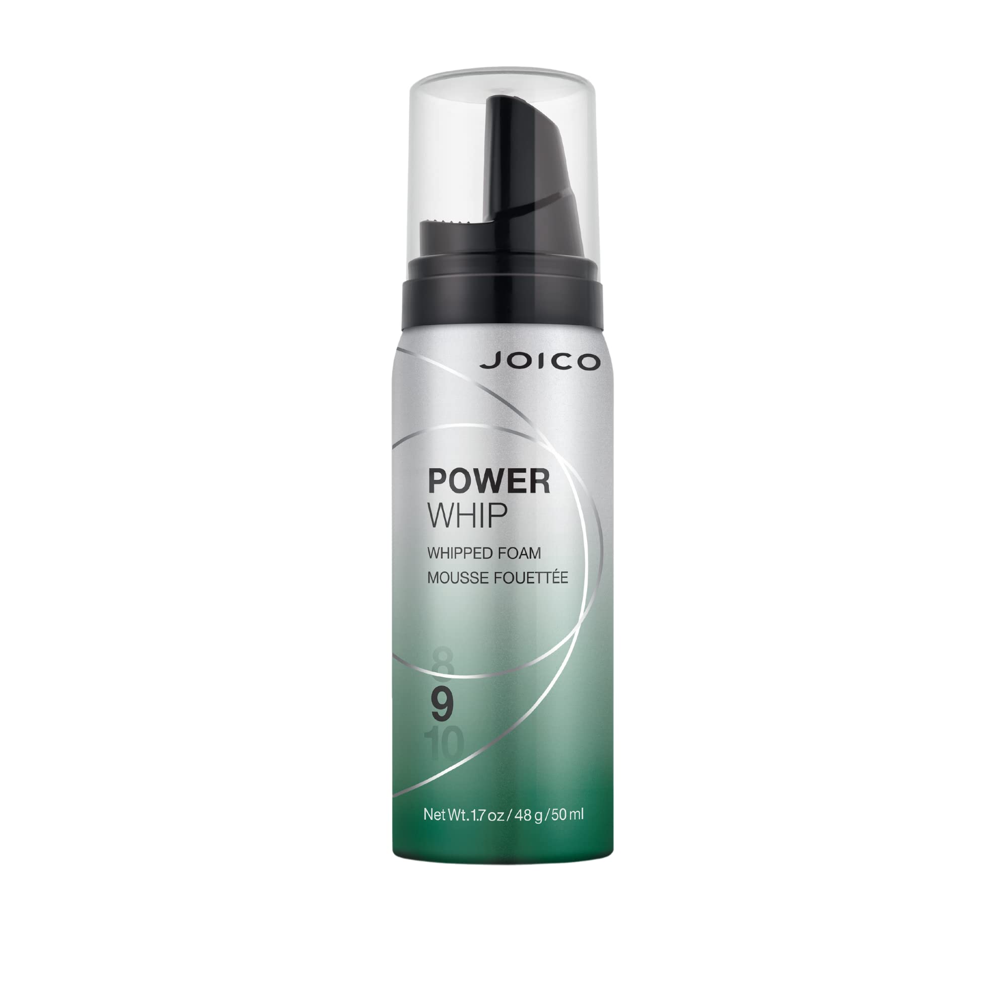 JoicoPower Whip Whipped Foam | For Most Hair Types | Add Volume & Body | Thermal Heat, Humidity, & Pollution Protection | Boost Shine | Control Frizz & Flyaways | Silicone & Paraben Free | 1.7 Fl Oz