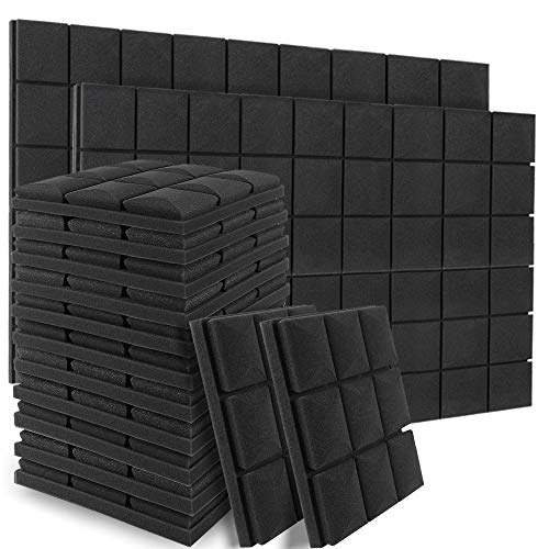 48 Pack Acoustic Foam Sound Proof Padding, 12 X 12 X 2 Inches Thick Soundproofing Studio Foam, High Density Acoustic Foam Panels for Acoustic Treatment and Wall Decoration