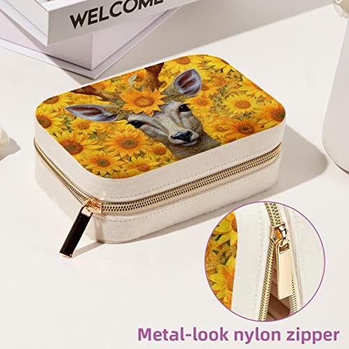 Boîte à bijoux portable tournesol, une idée cadeau originale