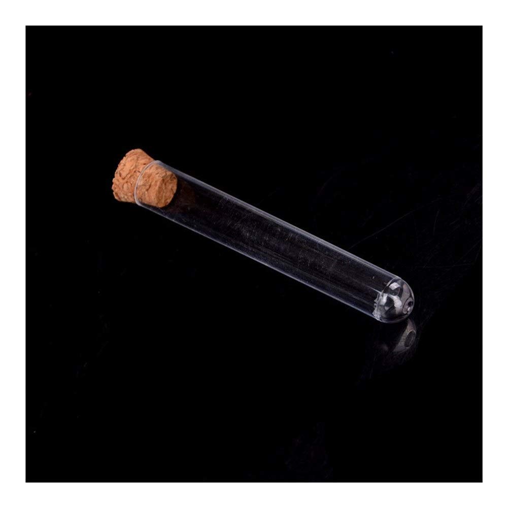 PYouo-Grandi provette, 100pcs Prova Plastic Tube, 16x100 mm, con Tappo di Sughero Trasparente Come Il Vetro, Lab Esperimento Favore del Regalo, Materiali di Alta qualità