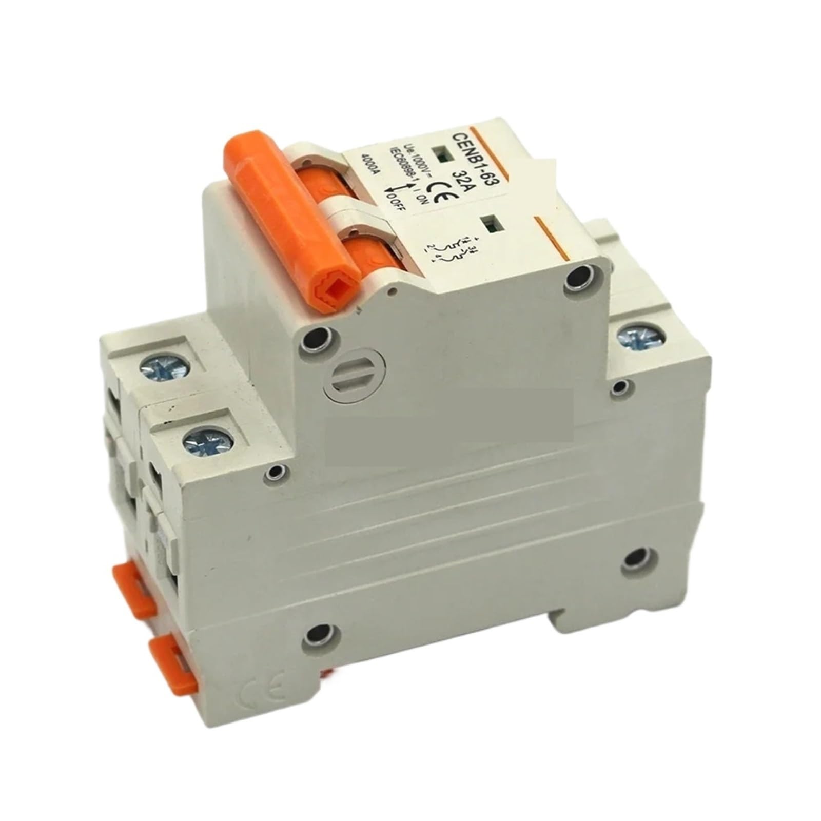 Miniaturowy wyłącznik prądu stałego, Solar 2P 1000V 63A DC przełącznik do fotowoltaiki słonecznej, termiczne uwolnienie magnetyczne, montaż na szynie DIN(63A)