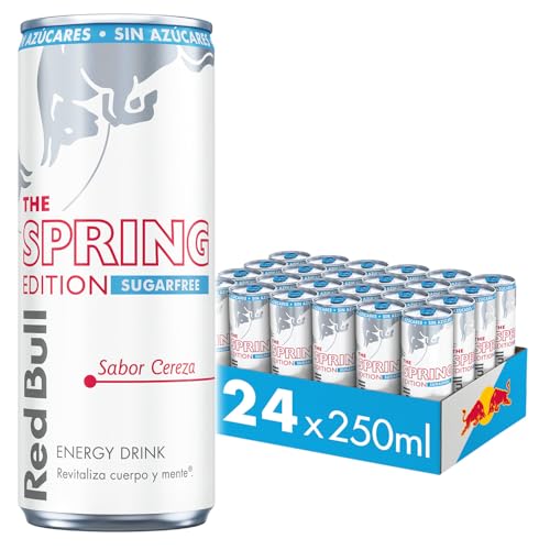 Red Bull Bebida Energética Sin Azúcar, Sabor Cereza, Sin Azucar, 24 latas x 250ml