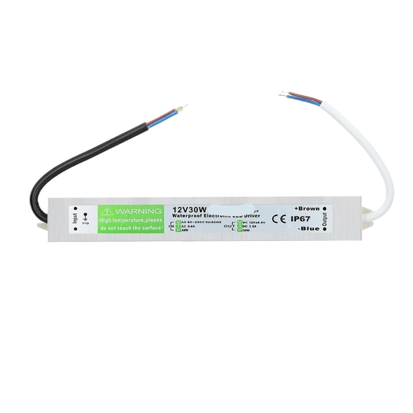 MBMYVRNKJL Lighting Transformer 90-250V AC to DC 12V 30W 2.5A LED Driver Adapter Aluminum Switching Power Supply