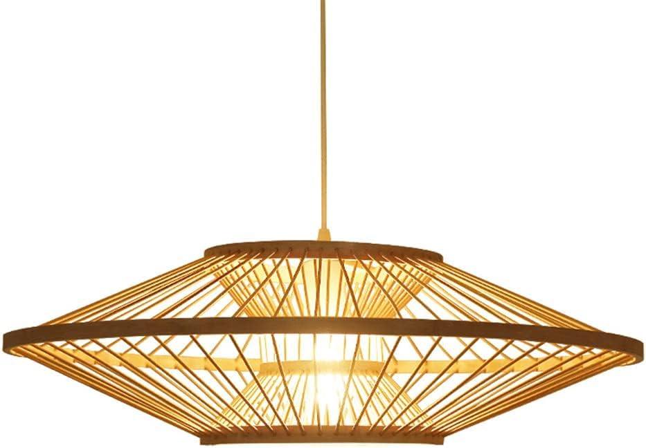 Suspension ronde osier style industriel japonais vintage pour plafond