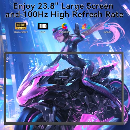 Image of Portable Monitor, 24 inch 1080P FHD 100Hz Laptop Screen Extender, Large Gaming Monitor IPS Display for Laptop, Desktop, MacBook, PS4 /5 with Kickstand VESA Compatible