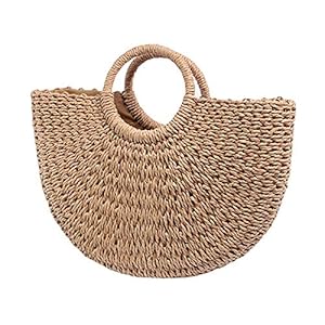 Handwoven-Rattan-Bag-for-Women-Handmade-Handbag-Purse-Straw-Bag Handwoven Rattan Bag for Women, Handmade Handbag Purse Straw Bag (Coyote brown)