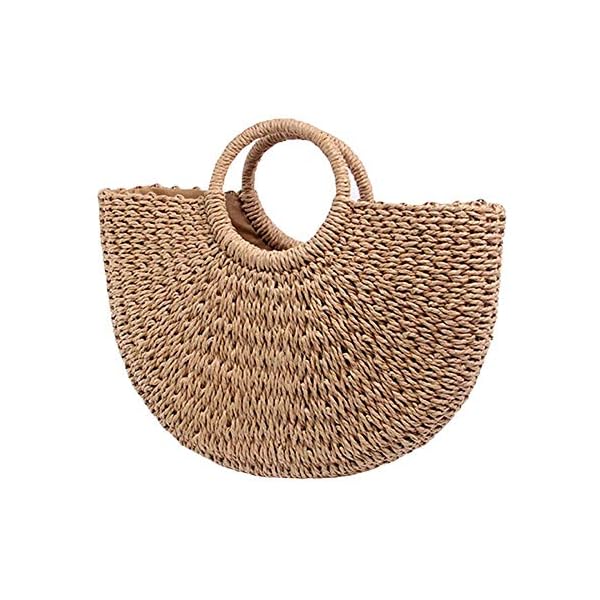Handwoven-Rattan-Bag-for-Women-Handmade-Handbag-Purse-Straw-Bag Handwoven Rattan Bag for Women, Handmade Handbag Purse Straw Bag (Coyote brown)