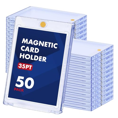 Magnetic Card Holder,35pt One Touch Card Holder,Card Binder for Baseball Card,U-V Protection Hard Plastic Trading Cards case for Baseball,Sports,TCG Collectibles. (50Pack) by NIXITLO - Used condition - US$22.96