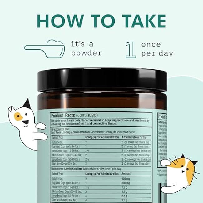 Bark & Whiskers Joint Support for Dogs & Cats, 1.69 Oz. (48 g), Collagen & Hyaluronic Acid, Promotes Mobility, Veterinarian Formulated, Non-GMO, Dr. Mercola-oE4rH7AW