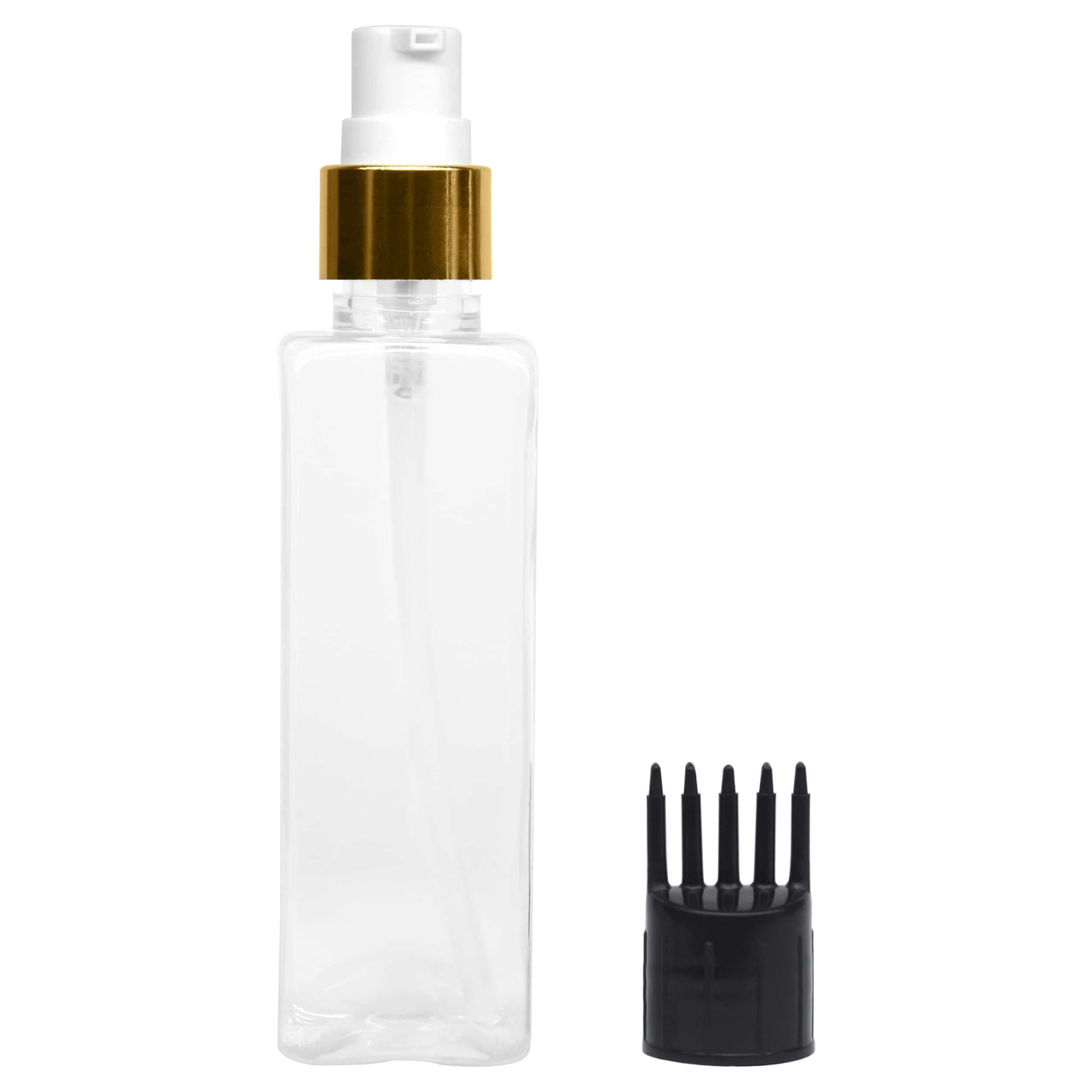 MAPPERZ Plastic Pump Bottle Dispenser, With Root Comb Applicator, Rectangular Shampoo, Lotion, Massage Oil, Liquid Soap, Hand Pump Bottle, Durable Refillable Empty Containers 100ml, Pack Of 1-image-20