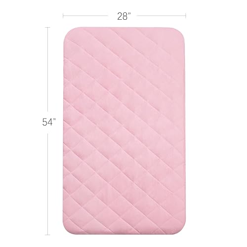 Miniatura 5 de Sábana para Regalo My Cuna Cama portátil para niños pequeños, cuna de viaje (solo sábana, cama no incluida), funda acolchada suave, rosa, 54x28