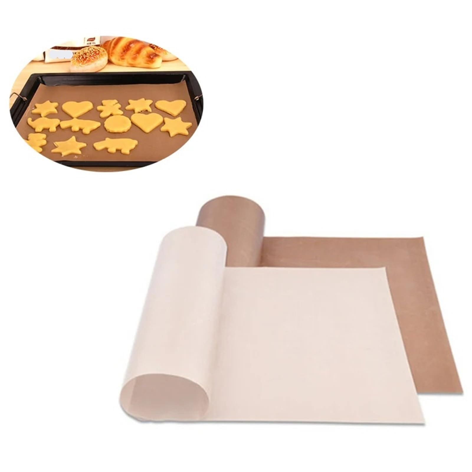 Tapete Para Horno Papel for hornear antiadherente reutilizable, hoja resistente a altas temperaturas, horno, microondas, parrilla, estera for, 3 uds(Coffee,L)