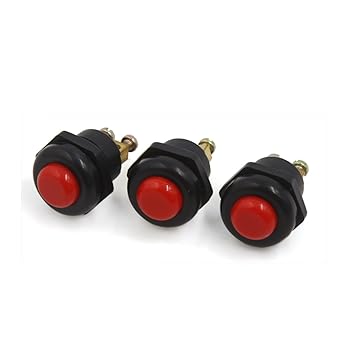 Generic 3Pcs DC 12V 2A Car Screw Mounting Red Round Momentary Push Button Switch