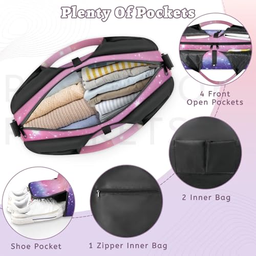 Yoga Tote Bag for Women Starry Beach Bag with Shoe Storage & Yoga Mat Strap Waterproof Weekender Duffle Bag for Travel Fitness Weekend Trips4
