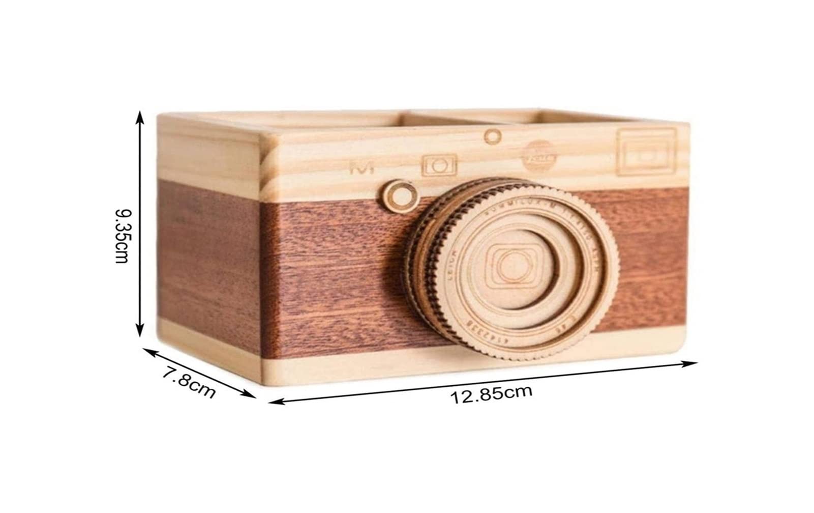 Stiftehalter Stifthalter Stifteköcher Bleistifthalterkamera-förmige prägnante Holz-Especial-Stift-Container for Büro Stiftköcher Schreibtisch Organizer (Color : A)