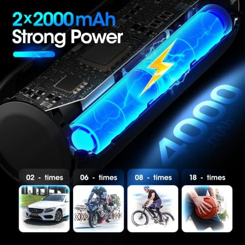 COPIC Electric Bike Pump Cordless Tyre Inflator 150PSI 2*2000mAh Battery tyre pump Rechargeable Air Compressor Auto-Off with Presta and Schrader for Cars, Motorcycles, Bicycles, Balls, Scooter