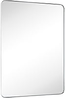 Vista 20 de GRACTO Espejo de baño con marco de metal dorado cepillado de 24 x 30 pulgadas para pared en acero inoxidable redondeado rectangular espejo