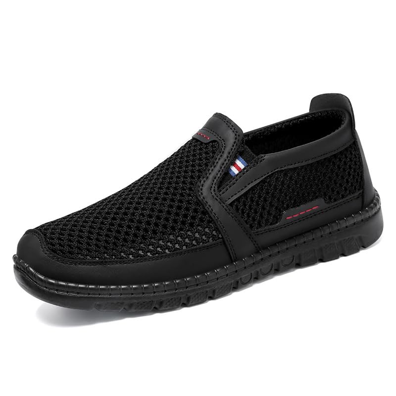 carl vinson Men’s Spring Mesh Shoes – Lightweight, Soft Sole, Breathable Large Size Dad Shoes| 43 | Black-picture-31