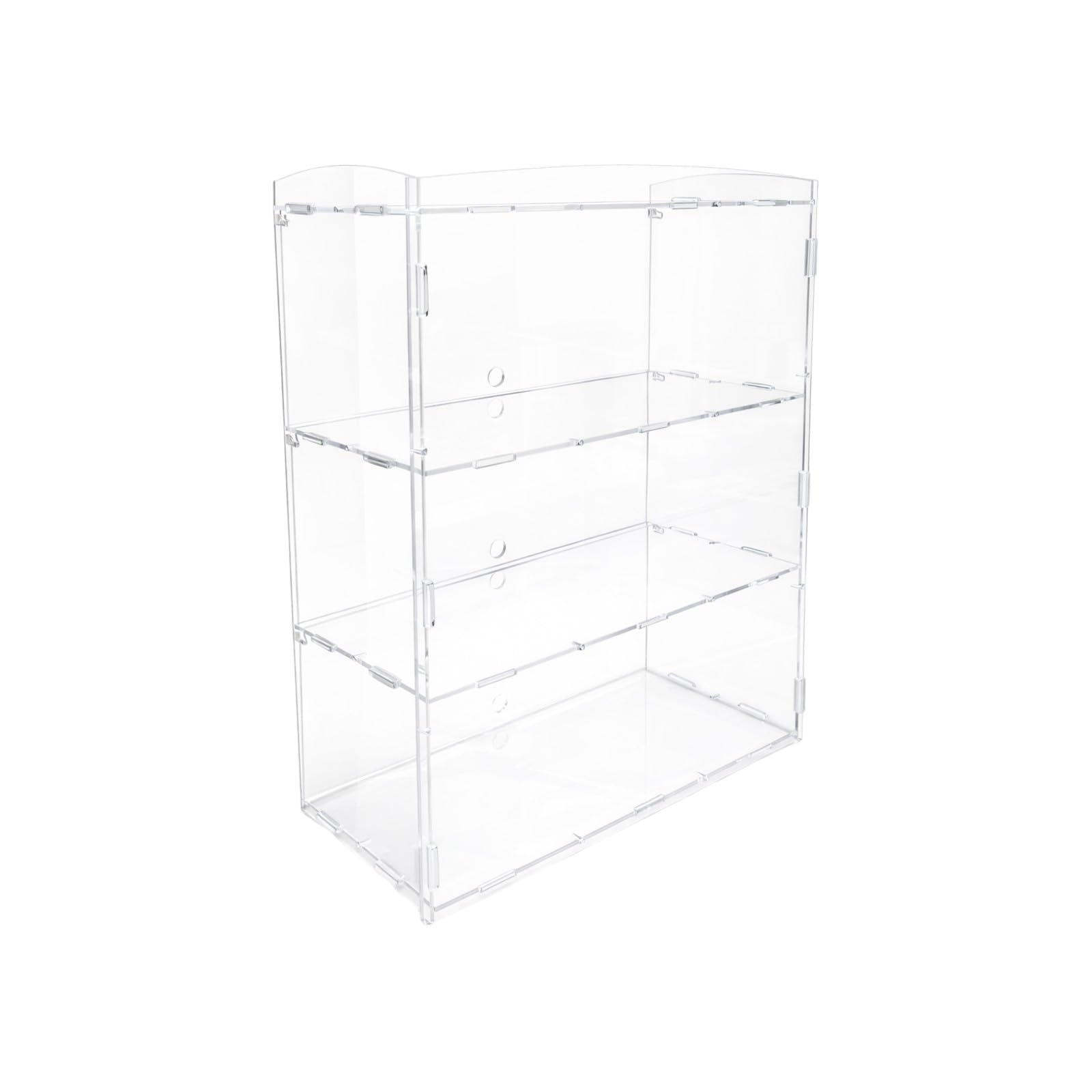 Shoplines Supplies Clear 3 Tier Acrylic Bakery Display Case Countertop Food Display Stand With Dust Protection Cover For Cakes Cupcakes Pastries Vape Retail Display Cabinet